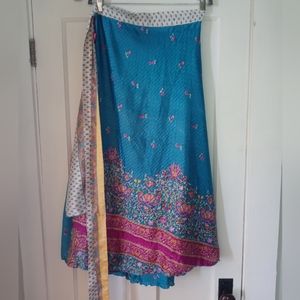 Reversible silk skirt